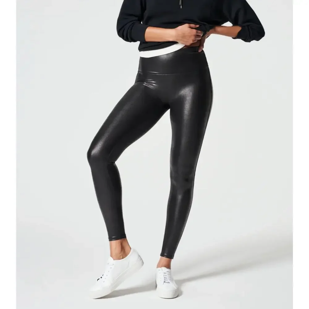 Spanx Faux Leather Leggings Size Medium